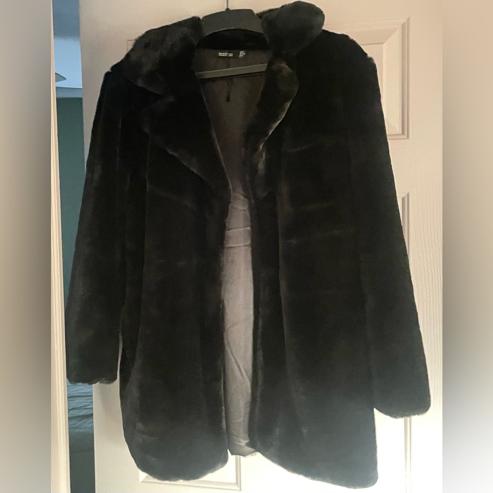 Boo hoo Faux fur coat